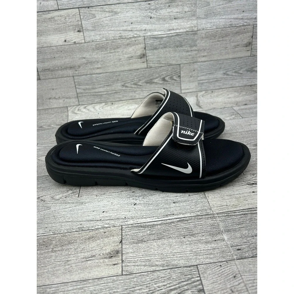 Nike Ultra Comfort 3 Women‎ Slide Sandals Black White AR4343-011 Size 8